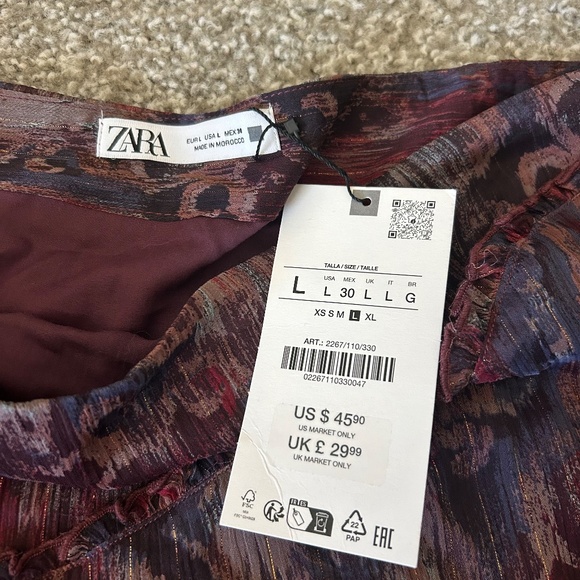 NWT Zara metallic thread mini skirt - Picture 5 of 5
